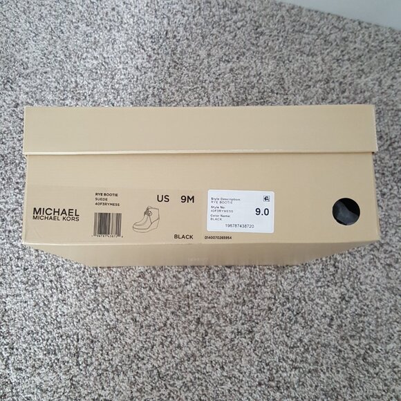 NWT Michael Kors Rye Suede Leather Wedge Ankle Boot Bootie Black 9 - Picture 6 of 11